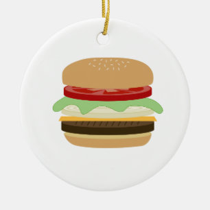 Hamburgare Julgransprydnad Keramik