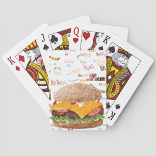 Hamburgare med ost snabbmat BBQ-restaurang Casinokort