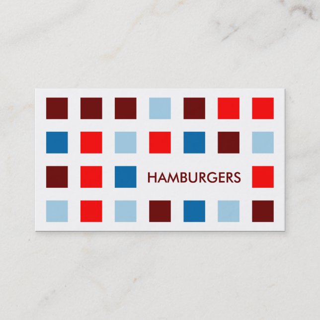 HAMBURGARE (modet kvadrerar), Visitkort (Framsida)