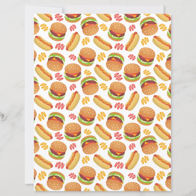 Hamburgare och korvar Scrapbookpapper (Framsida)