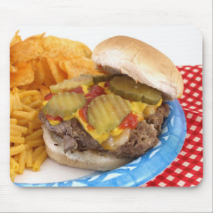 Hamburgare och sidor musmatta