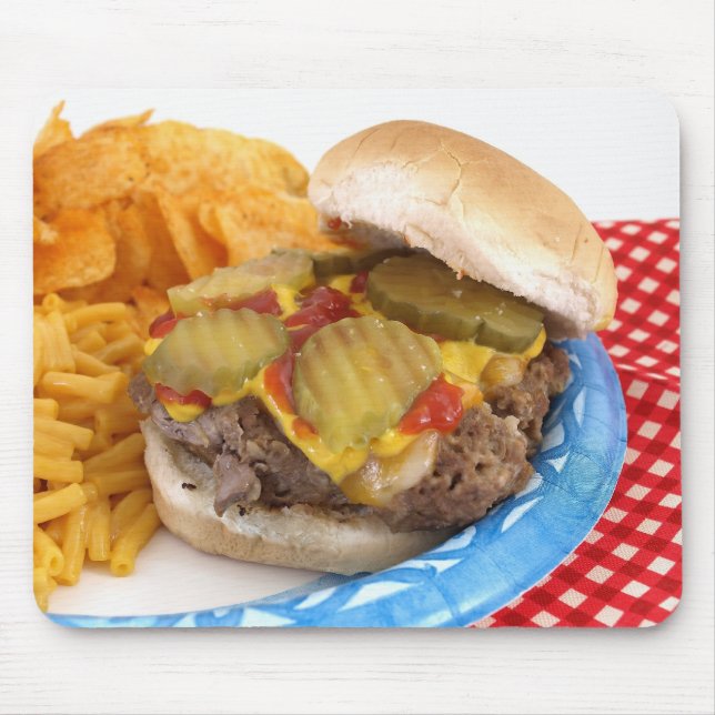 Hamburgare och sidor musmatta (Framsidan)