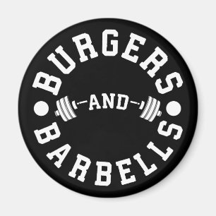 Hamburgare och skivstångar - Motivational rolig Magnet
