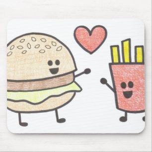 Hamburgare och småfiskar Mousepad Musmatta