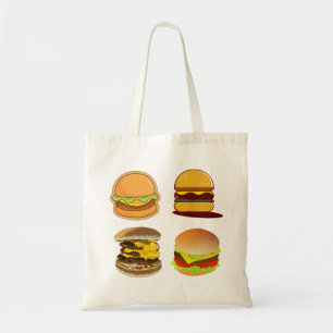hamburgare, ostburgare, livsmedel tygkasse