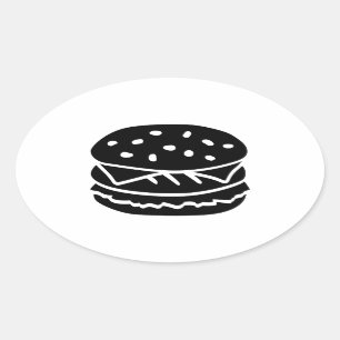 Hamburgare Ovalt Klistermärke