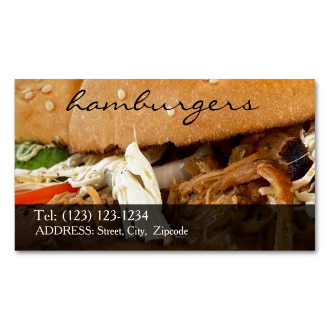 hamburgare redigerbar visitkort magnetiska visitkort (Framsida)
