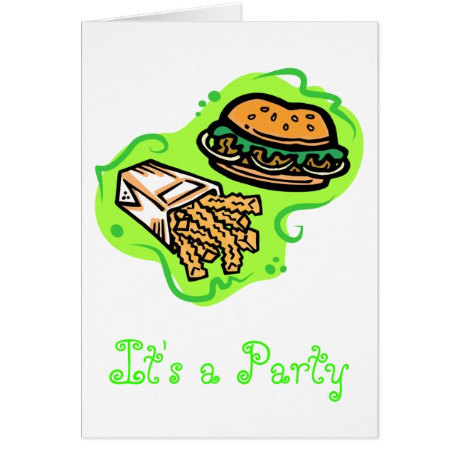 Hamburgare & småfiskar hälsningskort (Framsidan)