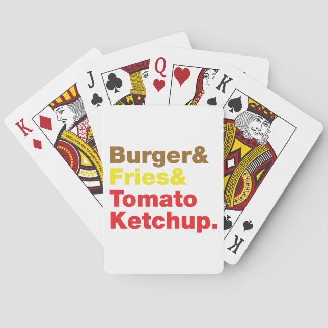 Hamburgare & småfiskar & tomatKetchup. Kortlek (Baksidan)