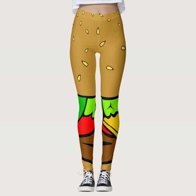 hamburgare, snabbmat leggings (Framsida)