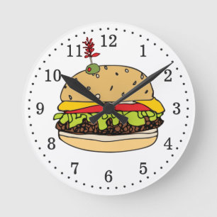 Hamburgare Time Rund Klocka