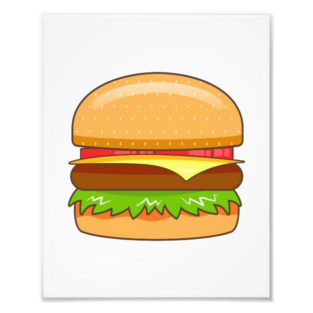 Hamburgare Vektor Illustration Fototryck (Framsidan)