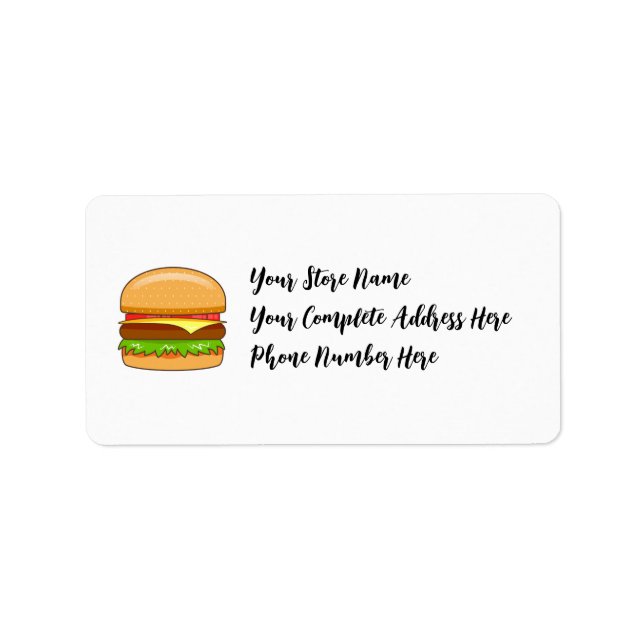Hamburgare Vektorillustration Adressetikett (Framsidan)