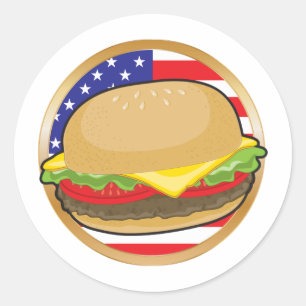 Hamburgareamerikanska flaggan runt klistermärke