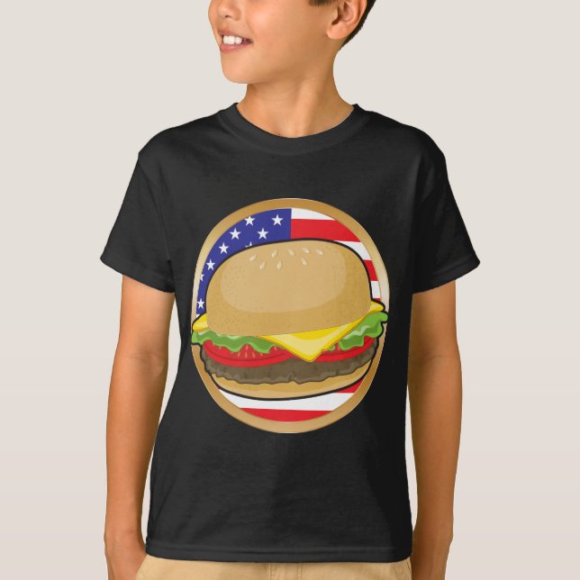Hamburgareamerikanska flaggan tröja (Framsida)