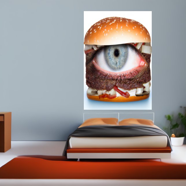Hamburgaren tittar på dig | AI Art Poster (Skapare uppladdad)