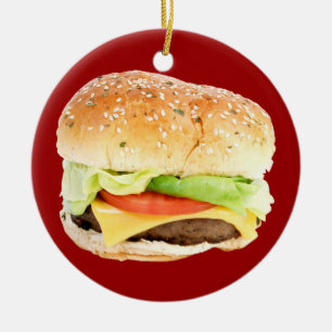 Hamburgareprydnad Julgransprydnad Keramik