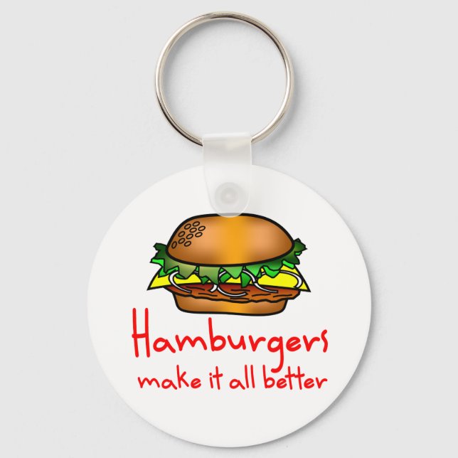 Hamburger Älskare Nyckelring (Framsida)