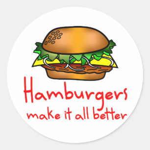 Hamburger Älskare Runt Klistermärke