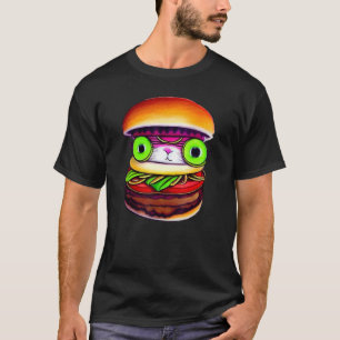 Hamburger Cat Catburger Burger & Cat Lover Hybrid T Shirt
