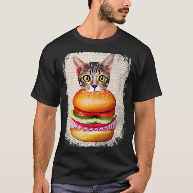 Hamburger Cat Catburger Burger Purr Meow Cat 3 T Shirt (Framsida)