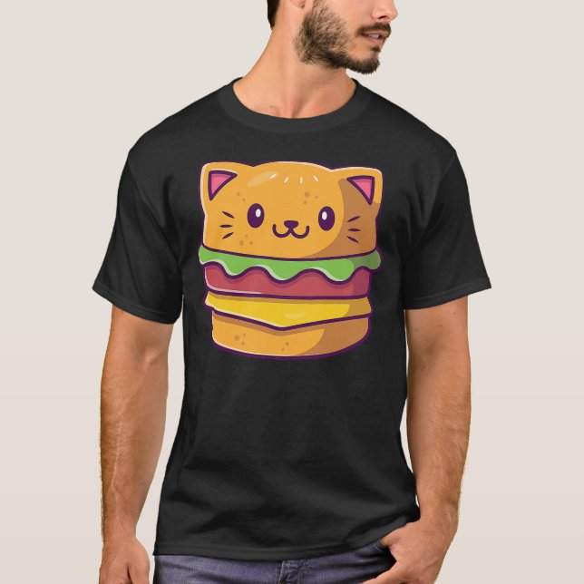 Hamburger Cat Catburger Funny Burger Cat Lover Foo T Shirt (Framsida)