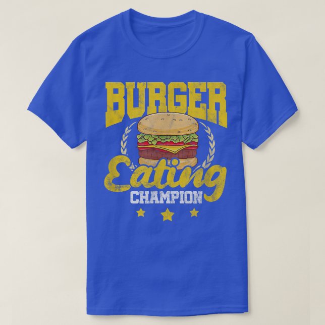Hamburger Cheese Burger Eating Champion Distress T Shirt (Design framsida)