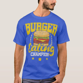 Hamburger Cheese Burger Eating Champion Distress T Shirt