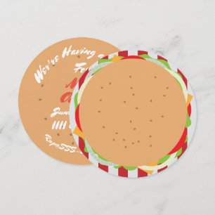 Hamburger cheeseburger gullcafe inbjudningar
