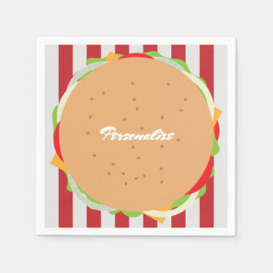 Hamburger cheeseburger gullcafe pappersservett