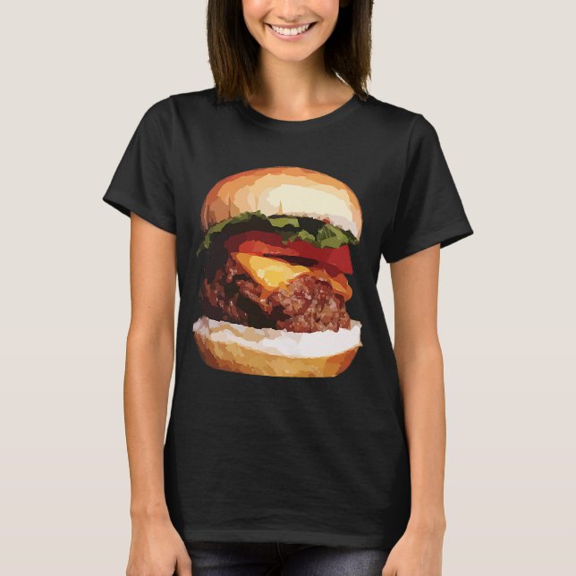 Hamburger Cheeseburger T Shirt (Framsida)