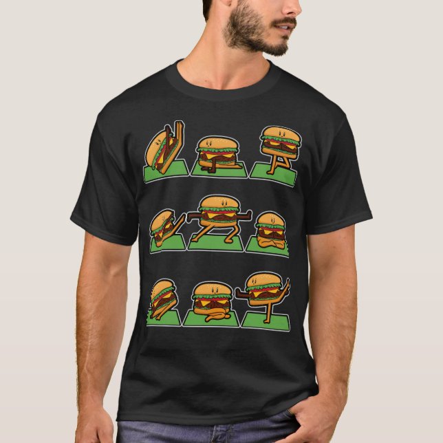 Hamburger Chef Cook Restaurant Yoga Space animal T Shirt (Framsida)