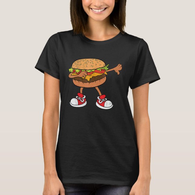 Hamburger Dab Kids Men Women Cheeseburger T Shirt (Framsida)