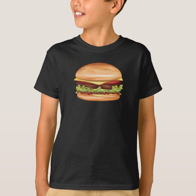 Hamburger Fast Food Illustration T Shirt (Framsida)