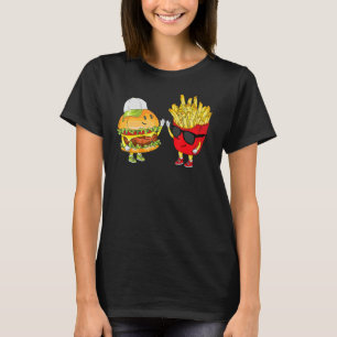 Hamburger flyger Roligt med hög på fem Coolor, Sn T Shirt