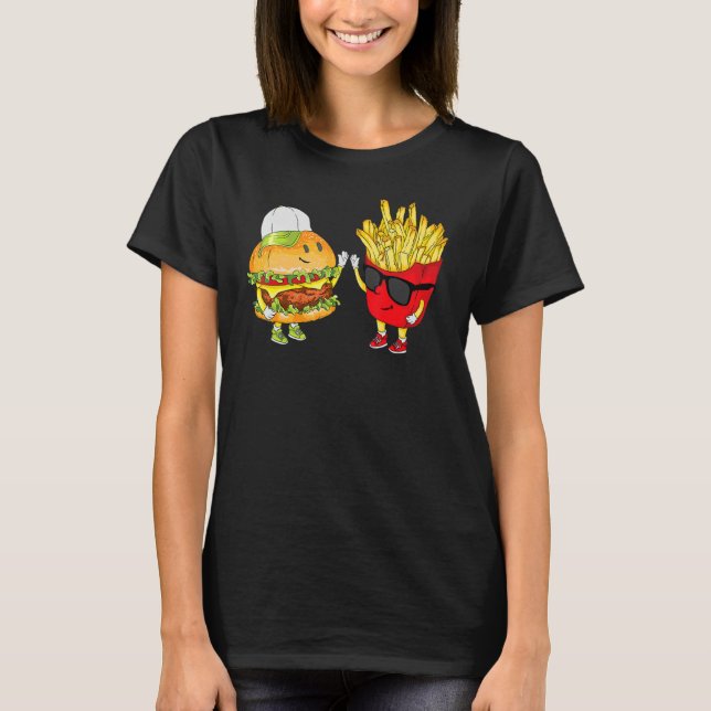 Hamburger flyger Roligt med hög  på fem Coolor, Sn T Shirt (Framsida)