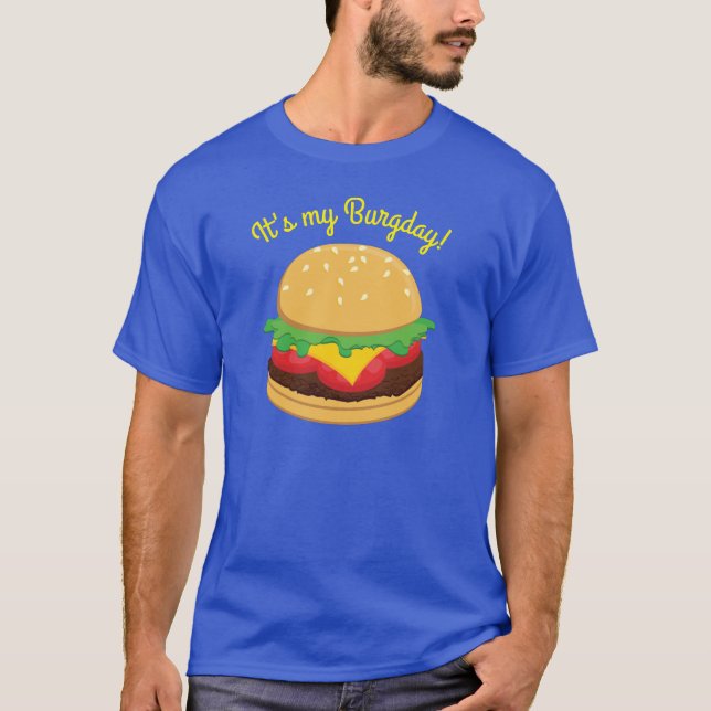 Hamburger Födelsedagsfest Burger Burgday T-Shirt (Framsida)