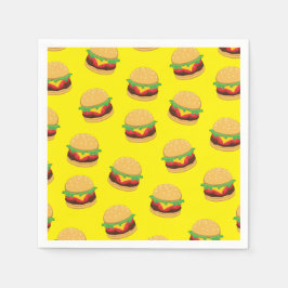 Hamburger Födelsedagsfest Burger Napkins Pappersservett