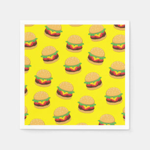 Hamburger Födelsedagsfest Burger Napkins Pappersservett