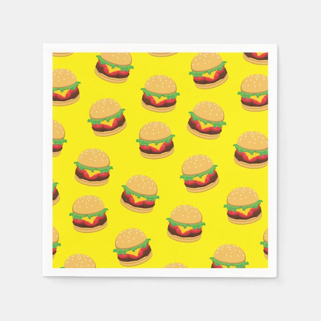 Hamburger Födelsedagsfest Burger Napkins Pappersservett (Framsidan)