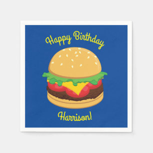Hamburger Födelsedagsfest Burger Pappersservett