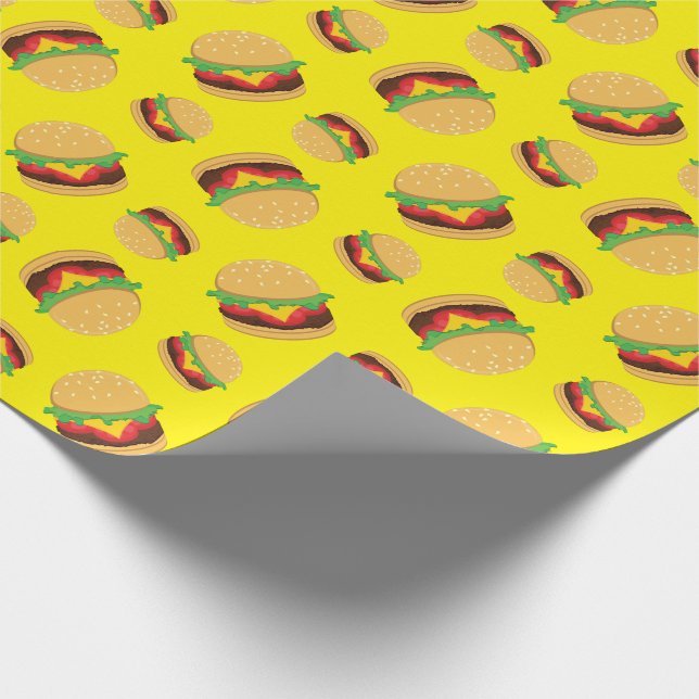 Hamburger Födelsedagsfest Burger Wrapping Papper Presentpapper (Hörn)