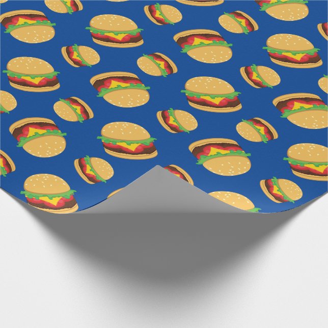 Hamburger Födelsedagsfest Burger Wrapping Papper Presentpapper (Hörn)