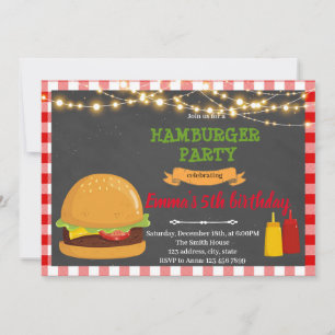 Hamburger födelsedagsfest inbjudan
