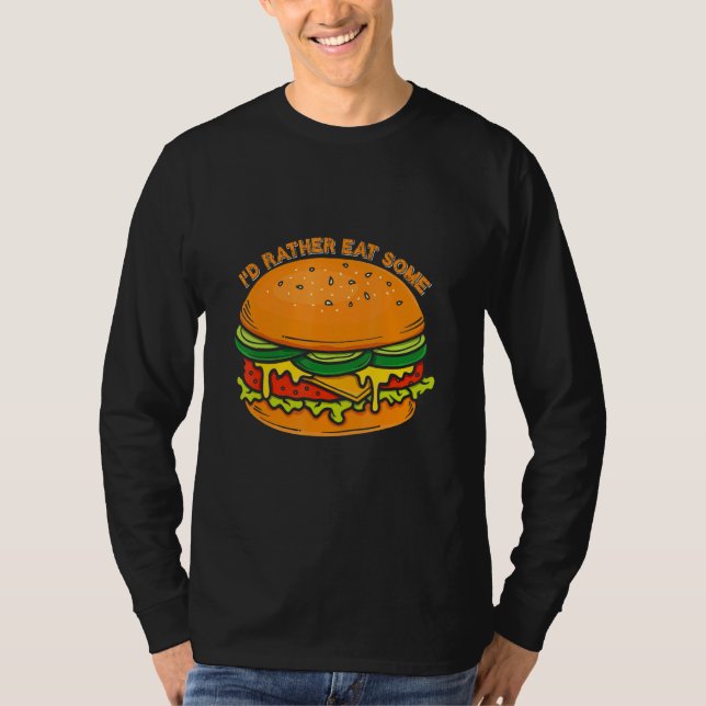 Hamburger Funny Eat Cheeseburger T Shirt (Framsida)