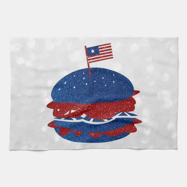 Hamburger Glitter 4 juli Kökshandduk (Horisontell)