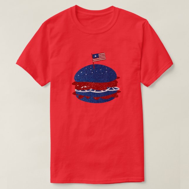Hamburger Glitter 4 juli T Shirt (Design framsida)