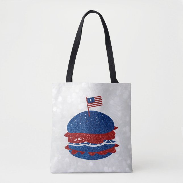 Hamburger Glitter 4 juli Tygkasse (Framsida)
