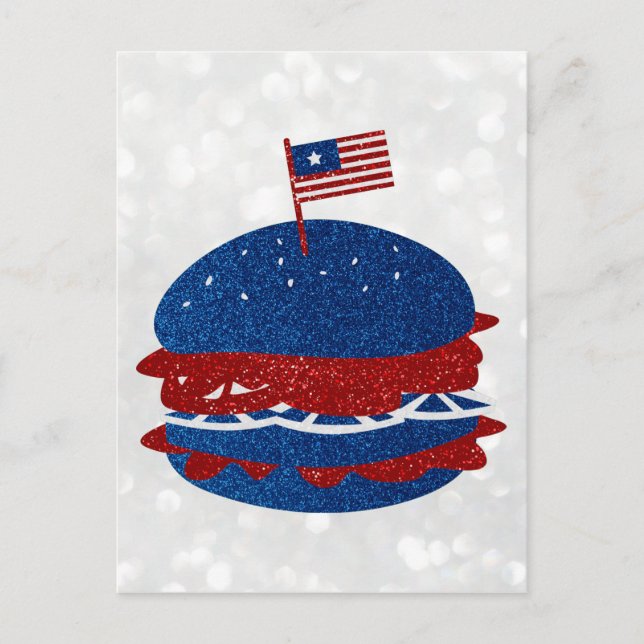 Hamburger Glitter 4 juli Vykort (Framsida)