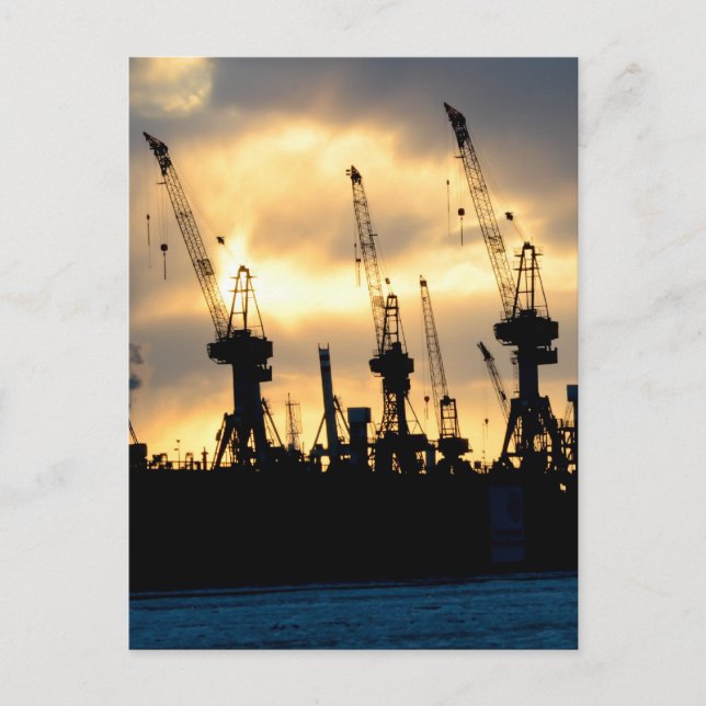 Hamburger Hafen Sonnenuntergang - Hamburg Vykort (Framsida)